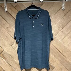 Puma Blue Polo Shirt with Athletic Style